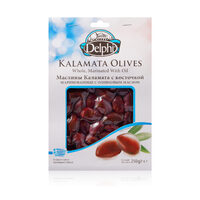 Маслины Каламата с косточкой маринованные с оливковым маслом, DELPHI 250г
